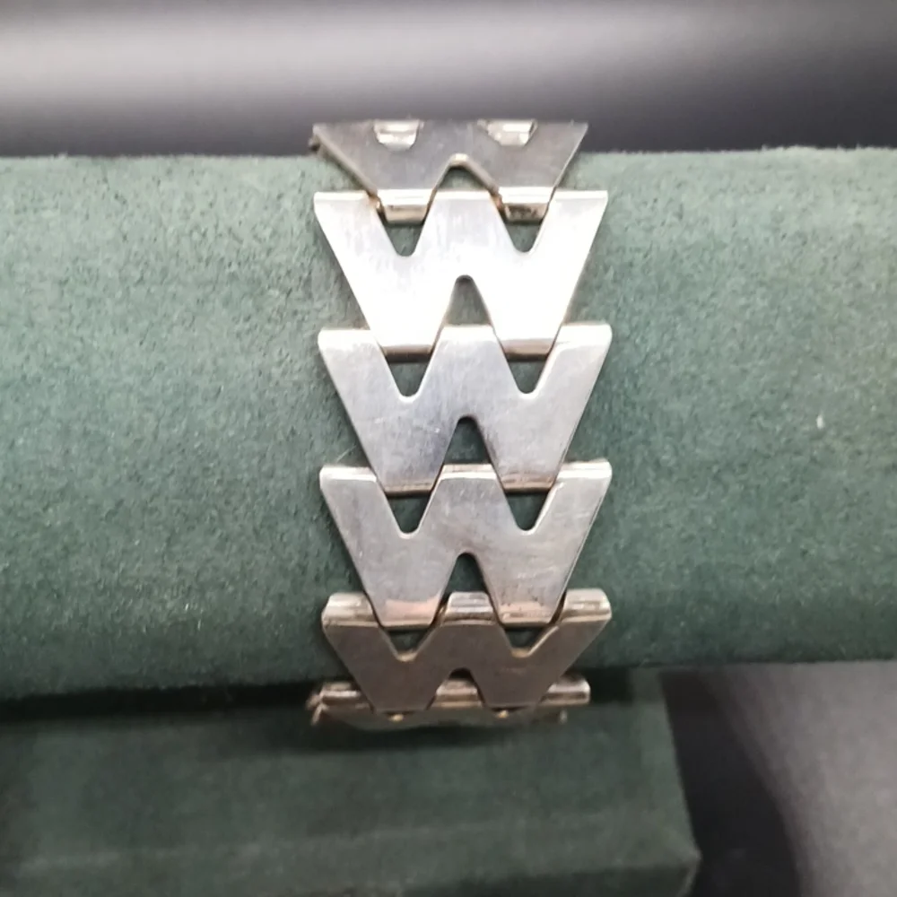 Vintage Haglund Studios Sterling Mid Century Vattra Zig Zag Design Bracelet - Picture 3 of 5